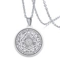 thumbnail image 2 of Round Necklace Comfortable Feel Rugged Stainless Steel Fashionable Round Pendant  For Dating ANGGREK Otros, 2 of 7