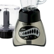 Oster Classic Series 16-Speed Blender Plus Food Chopper, Glass Jar, Brushed Nickel