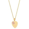 thumbnail image 2 of Brilliance Fine Jewelry 10K Yellow and Pink Gold Flower Heart Disk on Gold Filled Necklace,18", 2 of 5