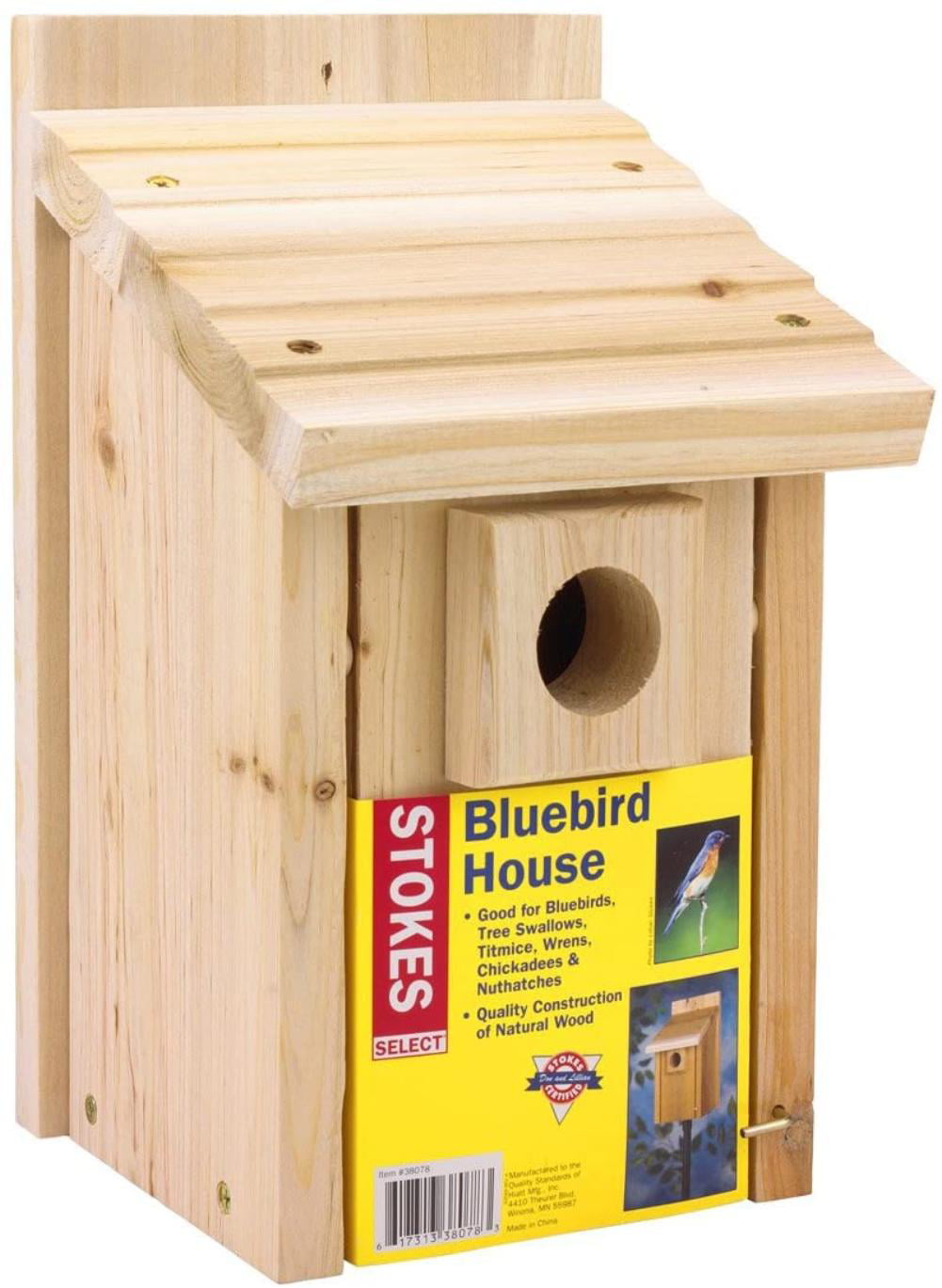 Woodlink 24301 Natural Inland Red Cedar Wood Bluebird Bird House Box Open Box 