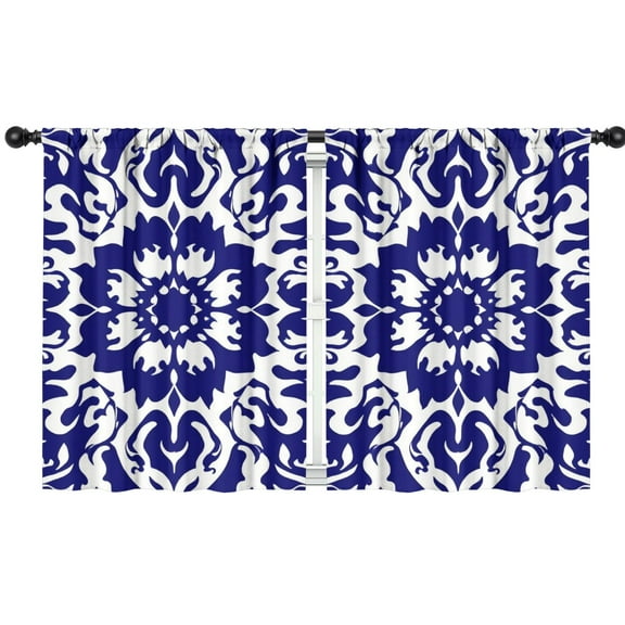 Blackout Kids Curtains,Blue and White Pioneer Flower Childrens Insulated Curtains Set Of 2,Bedroom Essentials,Toddler Room Decor 42x54in(106x137cm)