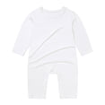 thumbnail image 2 of Newborn Baby Bodysuit for 9-12 Months Baby Long Sleeve Romper Infant Jumpsuit Soft Sleep Play Outfit for Unisex White, 2 of 9