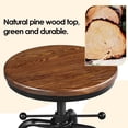 thumbnail image 6 of ZJTER Industrial Bar Stool Vintage Counter Rustic Counter Height Metal Bar Stool Adjustable with Round Wood Seat Kitchen/Dining/Cafe Chair 20-27 Inch Tall, Brown, 1PCS, 6 of 9