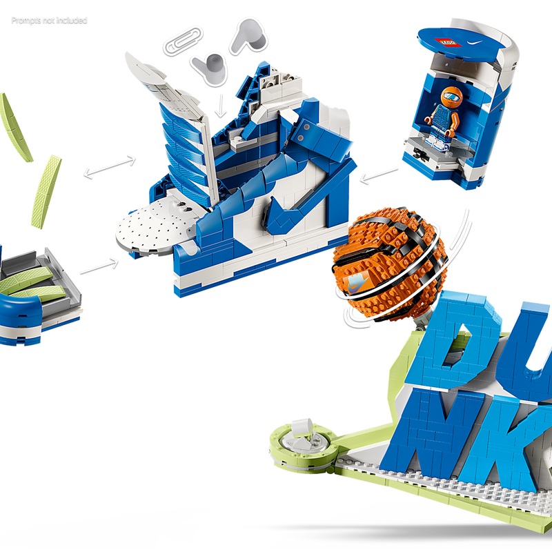 LEGO Nike Dunk Sneaker Building Set 43008 – Collectible Basketball Shoe Toy with Minifigure, Hidden Compartments & Extra Laces (1,180 Pieces, Ages 10+)