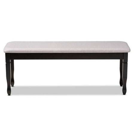 Bowery Hill Modern Grey Upholstered and Brown Finished Wood Dining Bench