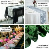 Efavormart 12"X108" Champagne 3D Leaf Petal Taffeta Fabric Table Runner ...