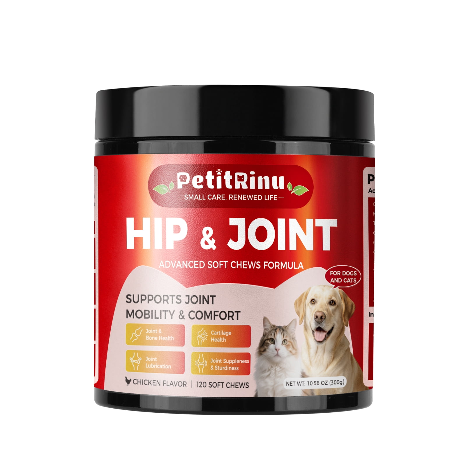 Hip and Joint Supplement for Dogs and Cats, Arthritis Pain Supplement, Mobility Cartilag Supplements, Turmeric Treats, 120ct