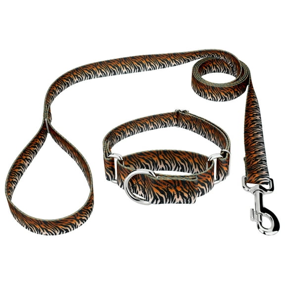 Country Brook Petz® Bengal Tiger Stripes Martingale Dog Collar and Leash, Large