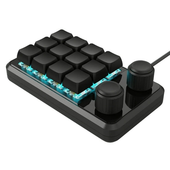 Customizable One Handed Macros Keyboards with 12 Key, RGBs Backlits, Hot Swappable Switches, and Type C Connectivitys