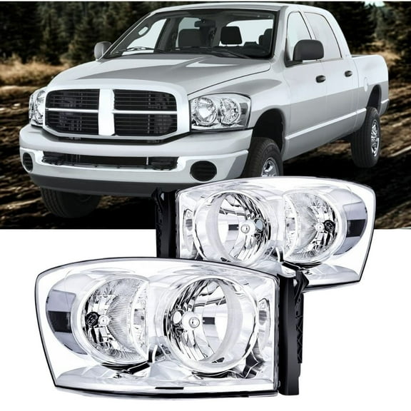 Nilight 2007 2008 2009 Dodge Ram Headlight Assembly 2 Pack Compatible with 2006-2008 Dodge Ram 1500 2006-2009 Dodge Ram 2500 3500 Headlamp Replacement Driver and Passenger Side