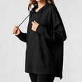 thumbnail image 4 of Paiwinds Women's Oversized Sweatshirts Cozy Hooded Long Sleeve Pullover with Drawstring and Front Pocket Casual Relaxed Fit Side Vent Tunic Tops, 4 of 6