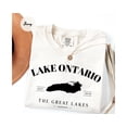 thumbnail image 3 of Lake Ontario Map T-shirt Lake Ontario Graphic Tee Great Lakes Apparel Travel Souvenir Tee Nautical Theme Top, 3 of 9