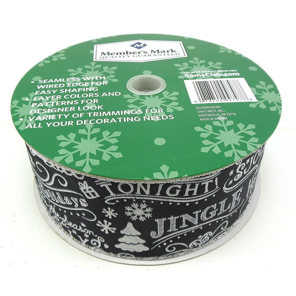 Christmas Ribbon with Wired Edge 2.5 Inch, 50 yard spool By Sams West