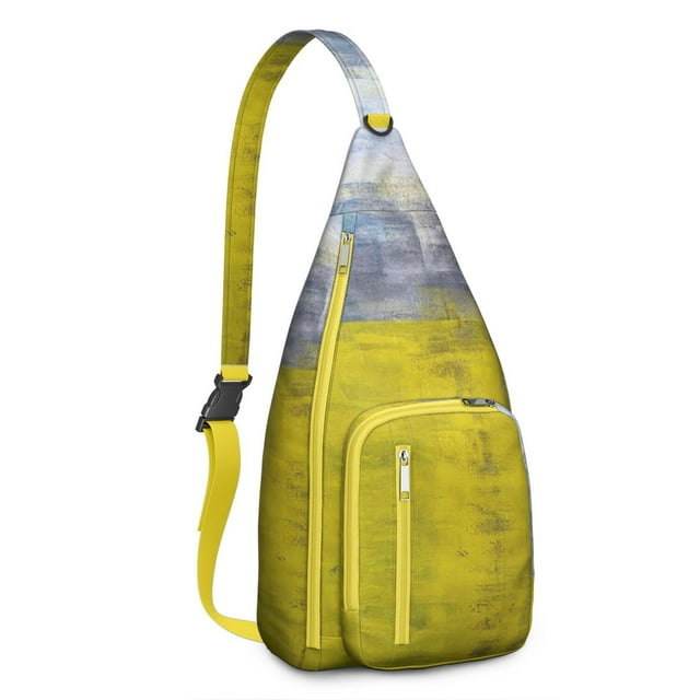 Modern Abstract Sling Backpack - Clean Line Geometric Print Crossbody Bag, Fashionable Water-Resistant Daypack