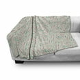 thumbnail image 2 of Botany Soft Flannel Fleece Blanket, Spring Toned Swirled Spruce Tree Branches Meadow Leafage Forest Repetition, Cozy Plush for Indoor and Outdoor Use, 60" x 80", Ivory and Multicolor, by Ambesonne, 2 of 5