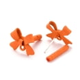 thumbnail image 2 of 20pcs Alloy Stud Earring Findings with 925 Sterling Silver Pins and Loop Bowknot Coral 11x15x4mm Hole: 1.2mm Pin: 0.7mm, 2 of 2