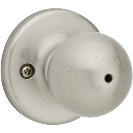 Plymouth Knob Set Privacy Lock - Kwikset 93001-357 Satin Nickel Polo Privacy Lock Door Knob