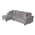 thumbnail image 4 of Sala Modular Sofá Cama Reversible De Velvet Gris Claro Beehive Memory Foam Modelo Aventus, 4 of 8