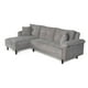 thumbnail image 4 of Sala Modular Sofá Cama Reversible De Velvet Gris Claro Beehive Memory Foam Modelo Aventus, 4 of 8