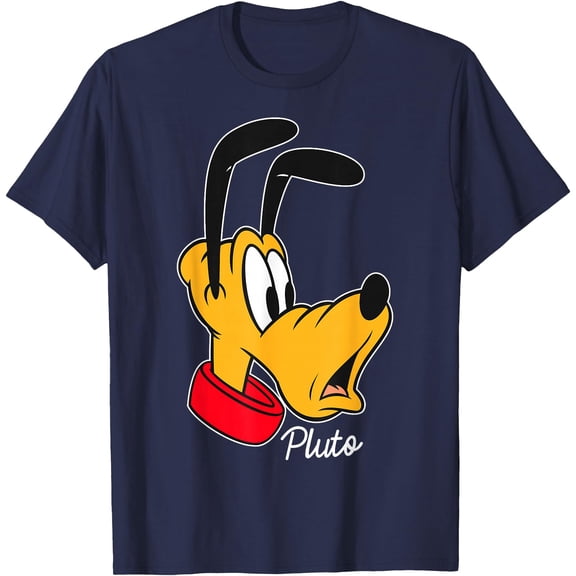Mickey And Friends Pluto Big Face DTG Print Unisex T-Shirt