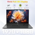 thumbnail image 2 of 15.6" FHD Laptop-16GB RAM 256GB SSD Intel Pentium Quad-Core N100 (Up to 3.4GHz)-with Backlit Keyboard Fingerprint WiFi 6 BT5.2 2 Years Warranty Windows 11 Gray, 2 of 7