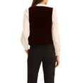 thumbnail image 3 of INSPIRE CHIC Women's Waistcoat Steampunk Velvet Christmas Sleeveless Button Down V-Neck Suit Vests M Burgundy, 3 of 6