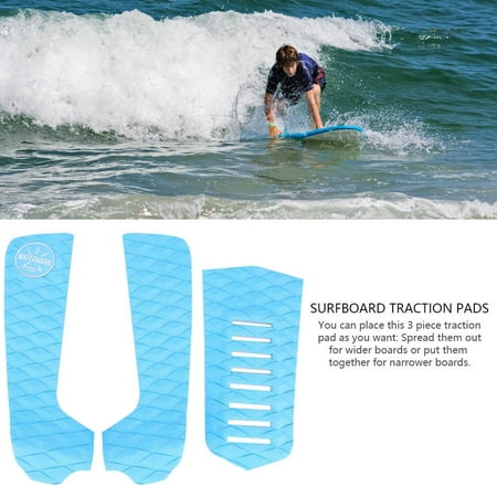 Traction Surf HURRISE Surfing Deck Grip Accessories,3pcs EVA Anti-slip Surfboard Traction Pads Tail Pad Surfing Sports Accessories ()