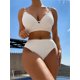 thumbnail image 3 of Bikini de un hombro para mujer, traje de baño pequeño con realce, cintura alta, diseño Floral, Rosa 3D, color negro, 2024, 3 of 5
