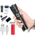 thumbnail image 1 of Portable Strong Light Flashlight 7X7MM LED 30W 5V Micro USB Rechargeable Zoom Flashlight Can Be Output And Input Suitable For Camping, Climbing, Night Riding, Caving: Waterproof Rating IPX4, 1 of 14