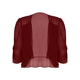 thumbnail image 5 of Lejafay Womens Elegant Ruffle Solid Bolero Shrug Half Sleeve Double Layer Chiffon Cardigan for Dress Burgundy 4XL, 5 of 7