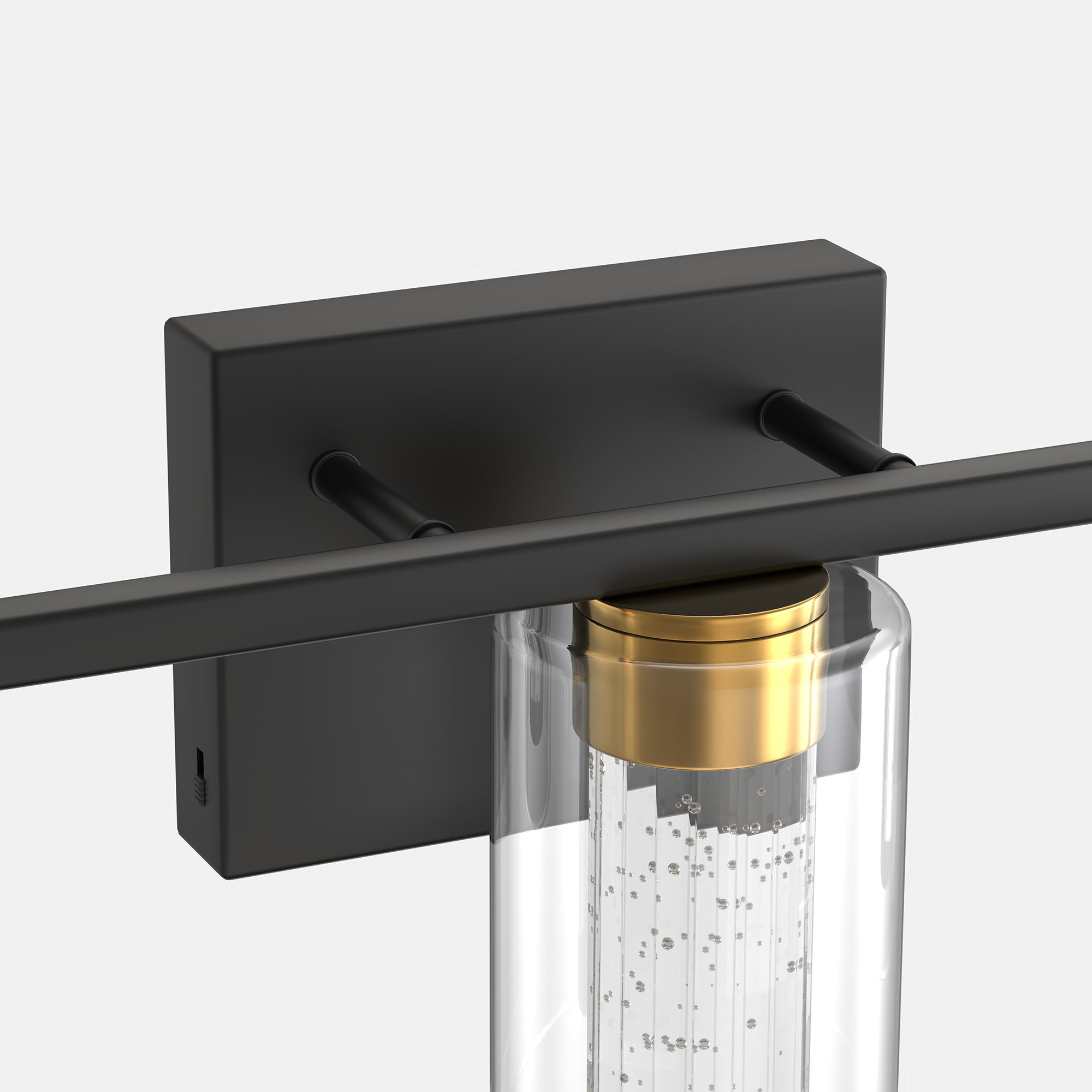 YANSUN 18 in 3-Light Black and Gold LED Bathroom Vanity Light, Warm to Cool Lighting with Clear Glass for Mirror, for Bathrooms, Powder Rooms, or Vanity Nooks