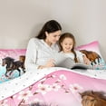 thumbnail image 5 of Homewish Galloping Horse 2pcs Bedding Comforter Set For Teens Female Men,Western Farmhouse Animal Twin Comforter Sets,Cherry Blossom Breathable Bedding Set,Gradient Room Decor,Reversible, 5 of 8