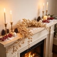 thumbnail image 5 of Christmas Garland Artificial Berry Rattan, Realistic Foam Berry Stems with Flexible Metal Wire, No Fade, 59 Inch, for Christmas Tree, Fireplace, Wreath, Holiday Indoor Outdoor Decoration, 5 of 6