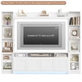 thumbnail image 4 of Hiphuta 79" W Wall Unit Entertainment Center with Bookcase for TVs up to 65", Farmhouse TV Stand with LED Lights for Living Room, White, 4 of 9