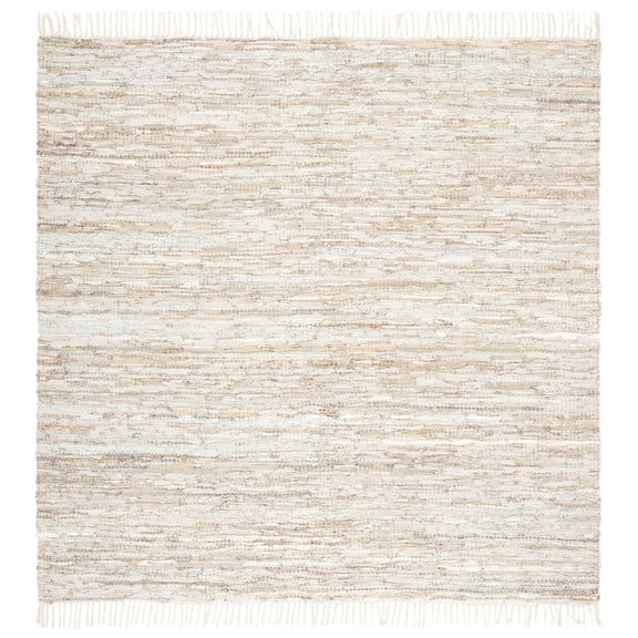 SAFAVIEH Vintage Leather Christal Solid Area Rug, Beige, 7' x 7' Square