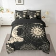 thumbnail image 2 of jejeloiu Sun And Moon Bedding Comforter Set 7 Pieces,Boho Bohemain Print Full Bedding Set,Black Beige Fitted Sheet Flat Sheet For Child,Super Cozy Room Decor Reversible, 2 of 8