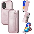 thumbnail image 2 of Zipper Wallet Case for Xiaomi Redmi Note 11 4G with Card Holder Slot, PU Leather Adjustable Kickstand Flip Handbag Phone Cover for Xiaomi Redmi Note 11/Redmi Note 11S SDLL Rose Gold, 2 of 7