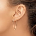 thumbnail image 3 of 14K Rose Gold Polished Heart Hoop Earrings - 33mm, 3 of 5
