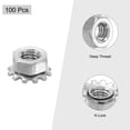 thumbnail image 3 of Uxcell Lot de 100 Écrou K-Lock M3 avec Rondelle Externe, Acier Inoxydable 304 Argent, 3 of 6