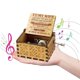 thumbnail image 2 of Caja de música de madera con manivela, caja de música clásica, juguete musical antiguo de madera tallada, 2 of 3