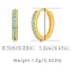 thumbnail image 3 of Pendientes Mujer Oro 18K Pendientes Turquesa Circonita Brillante Regalos Joyeria, 3 of 8