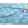 thumbnail image 3 of Soimoi Blue Silk Fabric Stripe & Paper Bird Art & Craft Fabric Prints By Yard 42 Inch Wide, 3 of 3