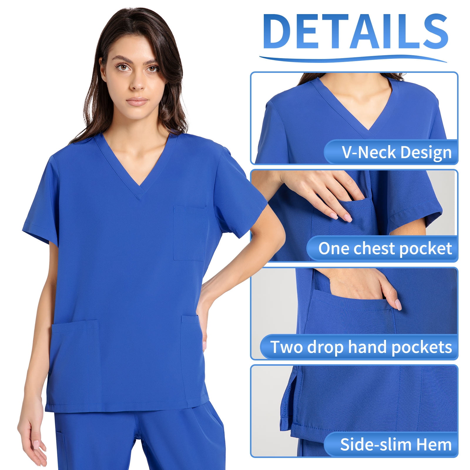 RAYGARD Scrubs Medical Uniform - Women and Man Scrubs Set Medical Scrubs Top and Pants