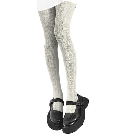 

XINYTEC Women Gothic Lolita Fishnet Lace Pantyhose Hollow Out Striped Colorful Tights