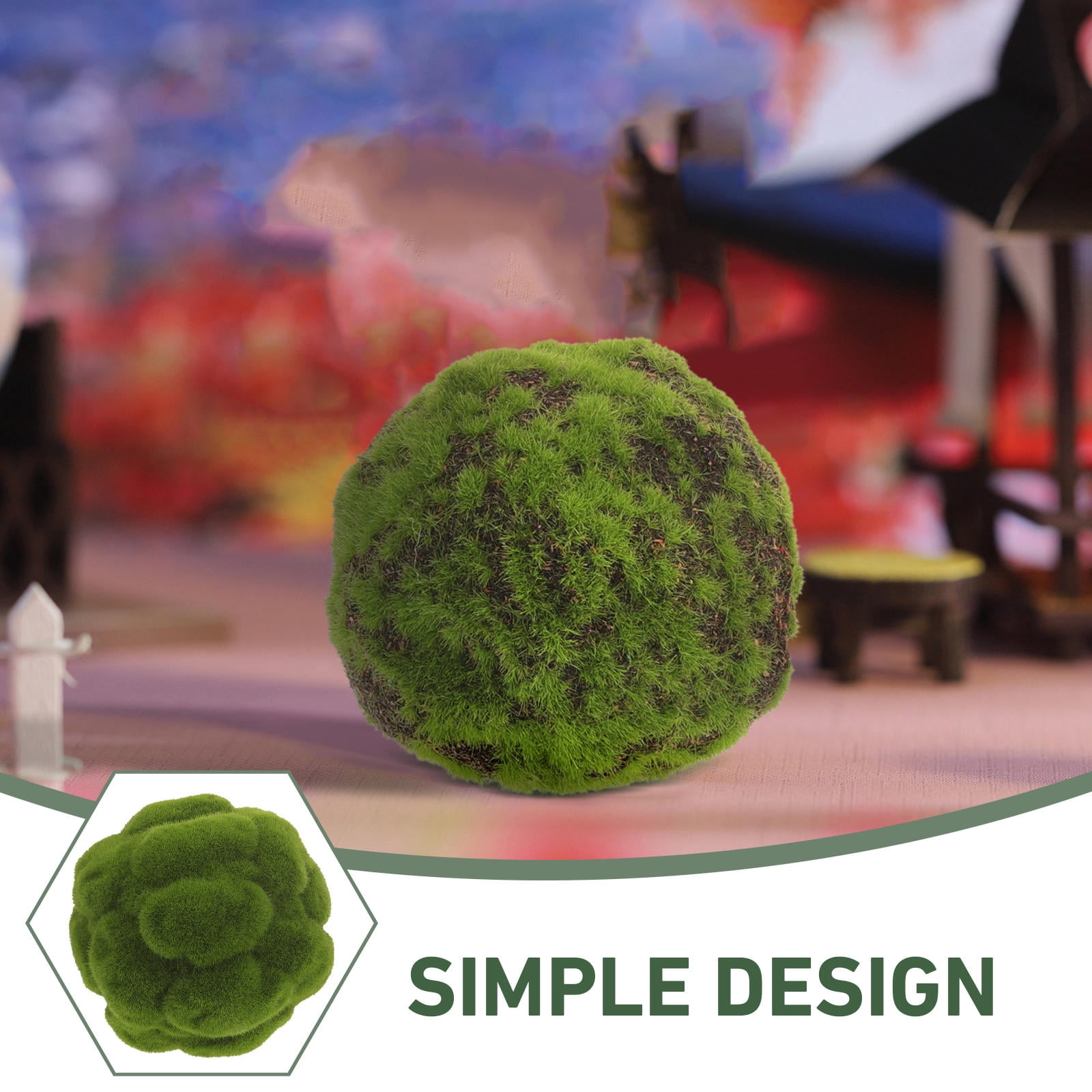 RENACLIPY 2-Pack Artificial Moss Decorations Green Faux Moss Ornaments for Indoor and Outdoor