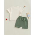 thumbnail image 5 of Baby Toddler Boys Shorts Clothing Set, 6 12 18 24 Months 2T 3T Short Sleeve Letters Car Print T-shirt with Elastic Waist Shorts Summer Outfit, 5 of 9