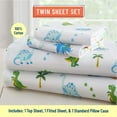 thumbnail image 3 of Wildkin Kids 100% Cotton Sheet Set for Boys and Girls - Twin (Dinosaur Land Blue), 3 of 9