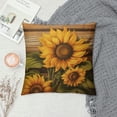 thumbnail image 2 of GOSMITH Paint Wooden Board Sunflower Print Throw Pillow Covers Soft Couch Cushion Covers Durable Cushion Cases Square Pillowcases for Home Decor, 2 of 5