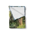 thumbnail image 2 of Willow Tree Soft Flannel Fleece Blanket, Mirror Surface of the Pond with a Haze of Fog Branches Stretched over the Water, Cozy Plush for Indoor and Outdoor Use, 50" x 60", Multicolor, by Ambesonne, 2 of 6