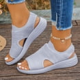 thumbnail image 4 of Rokment Womens Orthopedic Arch Support Walking Sandals Comfortable Stretchy Mesh Slip on Sock Memory Foam Driving Nursing Beach Summer Shoes for Plantar Fasciitis Grey Size 8.5, 4 of 7